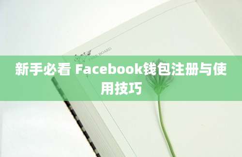 新手必看 Facebook钱包注册与使用技巧